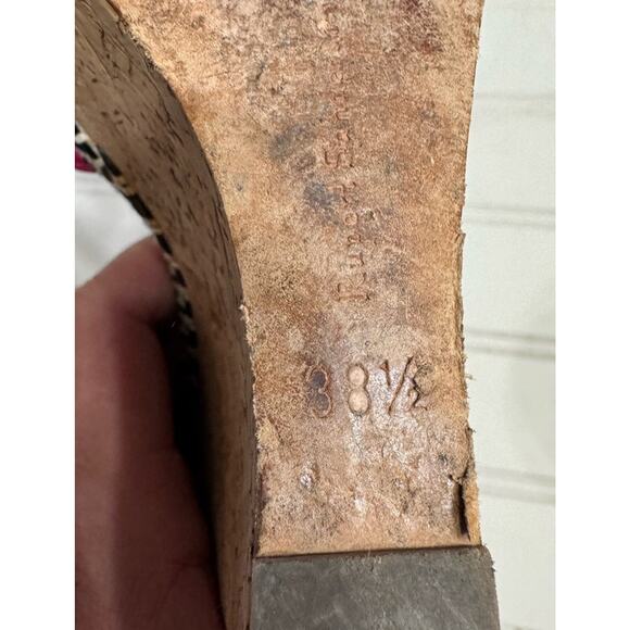 Rupert Sanderson Brown Pink Strappy Cork Wedges Size 38.5 8 - Picture 6 of 7